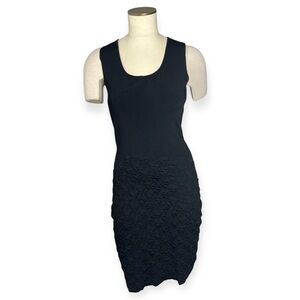 The Row Analia Black Stretch Knit Black Dress Size M Designer Minimalist